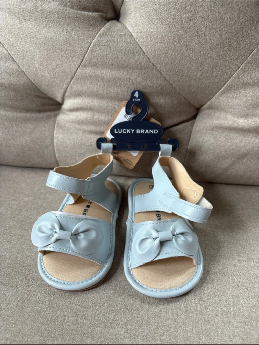 Light Blue Bow Baby Girl Sandals